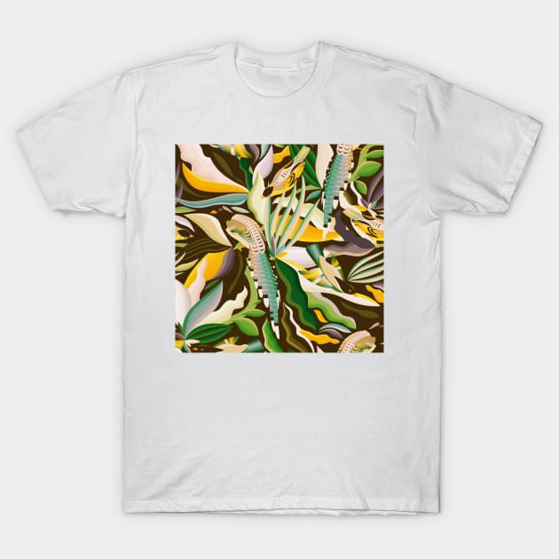 Tropical Birds and Green Plants in the Jungle T-Shirt by matise